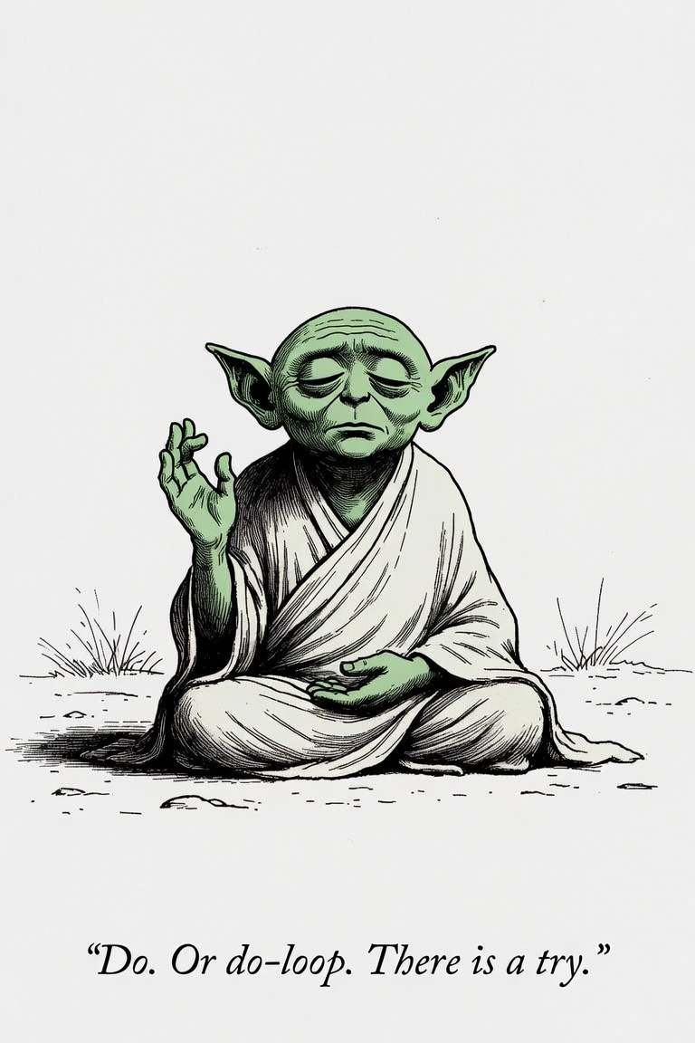 A green sage, meditating: Do. Or do-loop. There is a try.