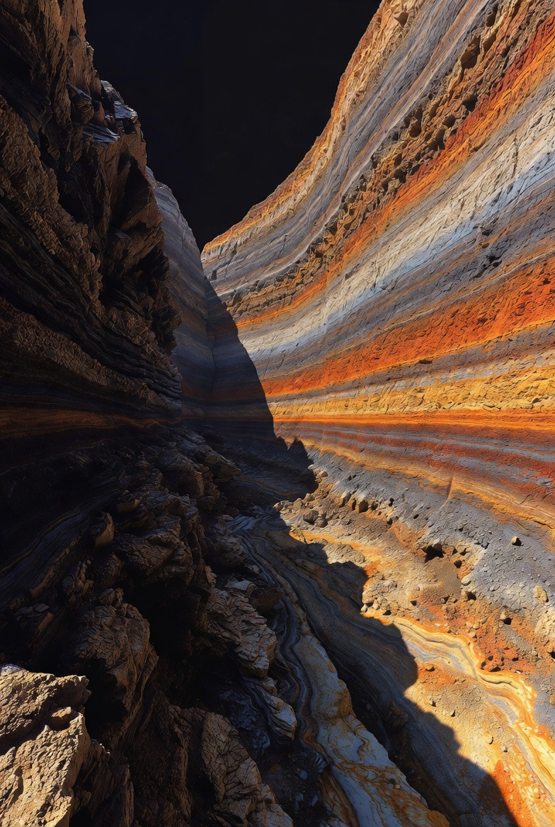 Geological strata — the layers that trap and transform